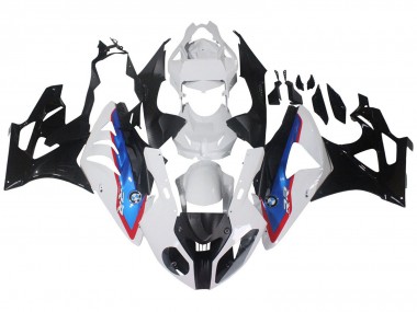 Custom 2009-2014 BMW S1000RR Motorcycle Fairings - White Red Blue Glossy Black HP Becker Carbon