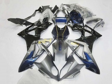 Custom 2009-2014 BMW S1000RR Motorcycle Fairings - Silver Blue Glossy Black