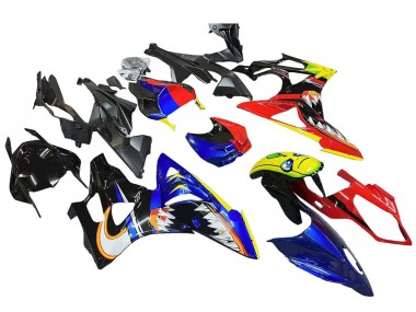 Custom 2009-2014 BMW S1000RR Motorcycle Fairings - Red Blue Yellow Shark