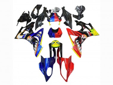 Custom 2009-2014 BMW S1000RR Motorcycle Fairings - Red Blue Yellow Shark