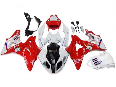 Custom 2009-2014 BMW S1000RR Motorcycle Fairings - White Red
