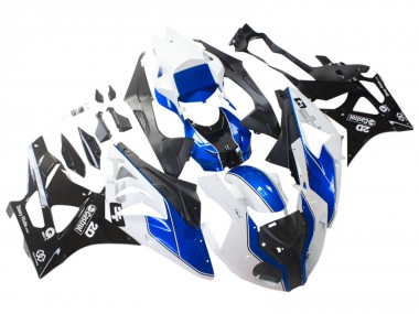 Custom 2009-2014 BMW S1000RR Motorcycle Fairings - White Blue Glossy Black Castrol