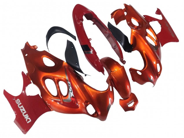 2004-2006 Suzuki GSX600F/GSX750F Motorcycle Fairings - Burnt Orange White Logo