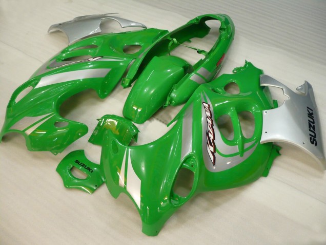 2004-2006 Suzuki GSX600F/GSX750F Motorcycle Fairings - Green Silver Katana