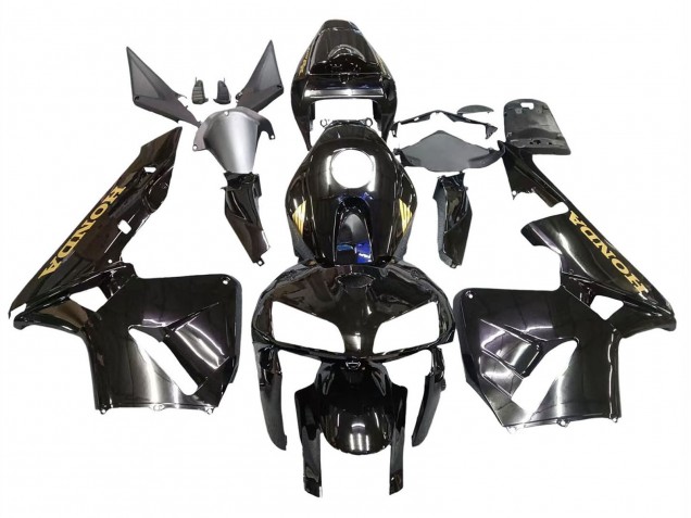 2005-2006 Honda CBR600RR Motorcycle Fairings - Black with Gold Logo