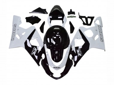 Custom 2004-2005 Suzuki GSXR 600 / GSXR 750 Motorcycle Fairings - White Black