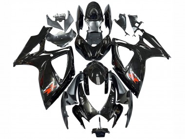 Custom 2006-2007 Suzuki GSXR 600 / GSXR 750 Motorcycle Fairings - Glossy Black Silver Red