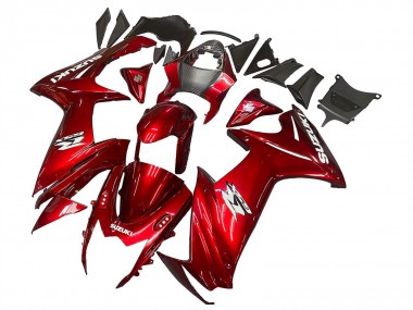 Custom 2011-2024 Suzuki GSXR 600 / GSXR 750 Motorcycle Fairings - Red White Decal