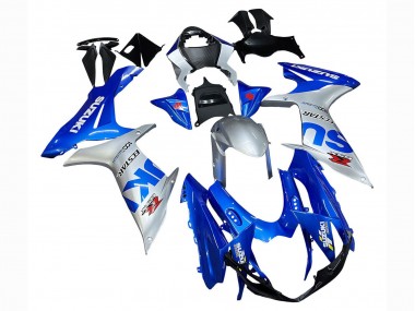 Custom 2011-2024 Suzuki GSXR 600 / GSXR 750 Motorcycle Fairings - Blue Silver Ecstar