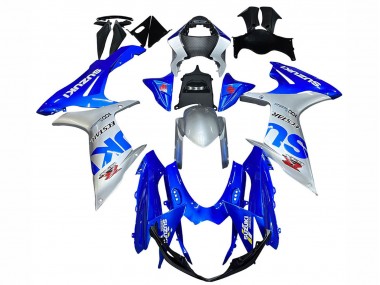 Custom 2011-2024 Suzuki GSXR 600 / GSXR 750 Motorcycle Fairings - Blue Silver Ecstar