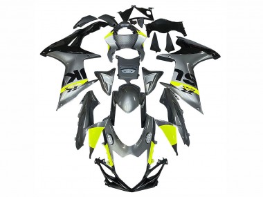 Custom 2011-2024 Suzuki GSXR 600 / GSXR 750 Motorcycle Fairings - Silver Yellow Black