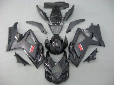Custom 2007-2008 Suzuki GSXR 1000 Motorcycle Fairings - Matte Black Glossy Black
