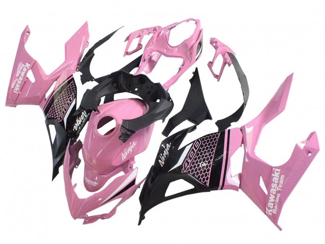 2018-2024 Kawasaki Ninja 400 Motorcycle Fairings - Pink Matte Black Honeycomb