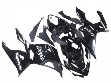 Custom 2018-2024 Kawasaki Ninja 400 Motorcycle Fairings - Glossy Black Matte Black White Decals