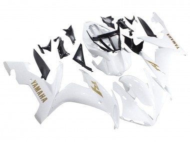 Custom 2004-2006 Yamaha YZF 1000 R1 Motorcycle Fairings - White Gold Decals
