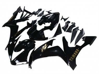 Custom 2004-2006 Yamaha YZF 1000 R1 Motorcycle Fairings - Glossy Black Gold Decals