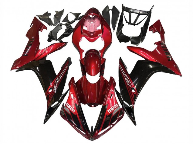 2004-2006 Yamaha YZF 1000 R1 Motorcycle Fairings - Red Glossy Black