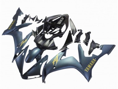 Custom 2004-2006 Yamaha YZF 1000 R1 Motorcycle Fairings - Dark Blue Gold Decals