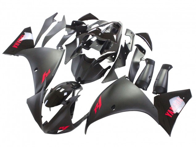 2009-2011 Yamaha YZF 1000 R1 Motorcycle Fairing - Matte Black Red Decal