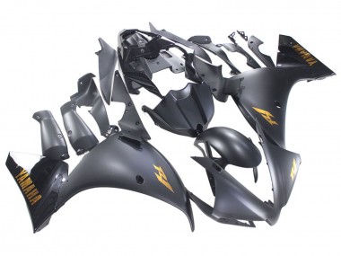 Custom 2012-2014 Yamaha YZF 1000 R1 Motorcycle Fairings - Matte Black Gold Decals