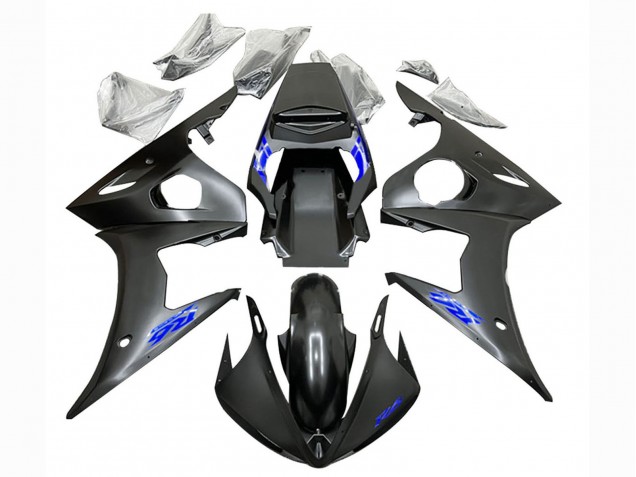 2006-2009 Yamaha YZF R6S Motorcycle Fairings - Matte Black Blue