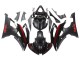 2008-2016 Yamaha YZF 600 R6 Motorcycle Fairings - Glossy Black Matte Black Red Stripe