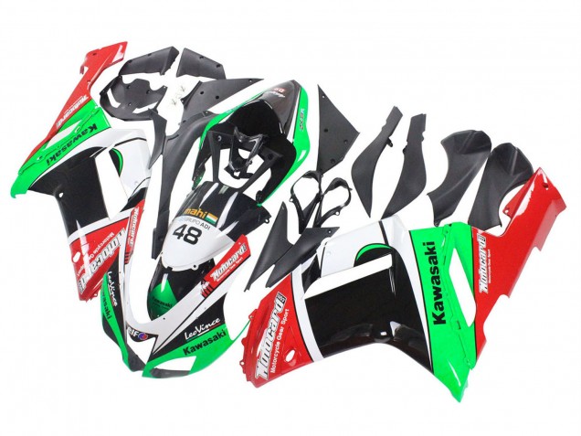2007-2008 Kawasaki ZX6R Motorcycle Fairings - Green Red