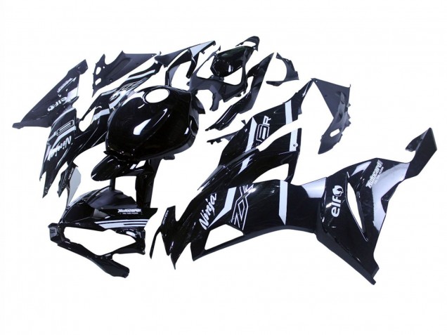 2019-2022 Kawasaki ZX6R Motorcycle Fairings - Glossy Black White