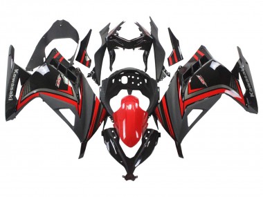 Custom 2013-2024 Kawasaki EX300 Motorcycle Fairings - Red Black