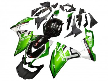 Custom 2012-2018 Aprilia RS4 50 125 Motorcycle Fairings - White Green Glossy Black