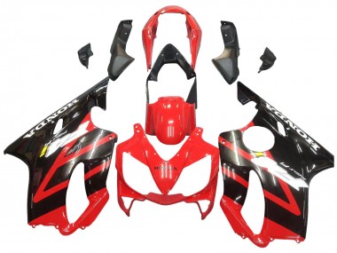 Custom 2004-2007 Honda CBR600 F4i Motorcycle Fairing - Red Glossy Black
