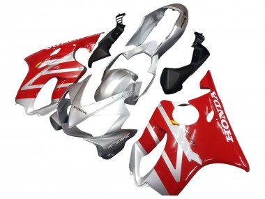 Custom 2004-2007 Honda CBR600 F4i Motorcycle Fairings - Silver Red