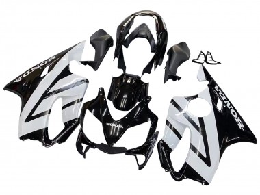 Custom 2004-2007 Honda CBR600 F4i Motorcycle Fairings - White Glossy Black