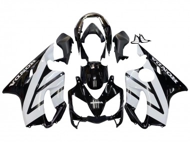 Custom 2004-2007 Honda CBR600 F4i Motorcycle Fairings - White Glossy Black