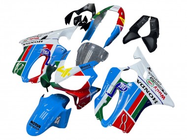 Custom 2004-2007 Honda CBR600 F4i Motorcycle Fairings - White Blue Green Red