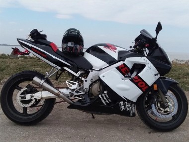 Custom 2004-2007 Honda CBR600 F4i Motorcycle Fairings - White Glossy Black Red Repsol