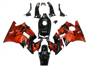 Custom 1991-1994 Honda CBR600 F2 Motorcycle Fairings - Orange Glossy Black