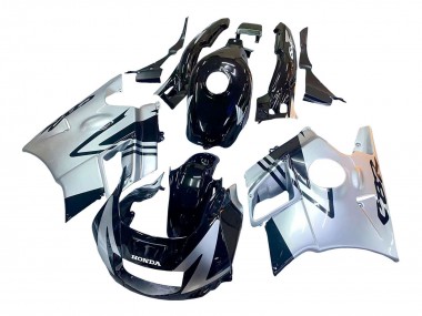 Custom 1991-1994 Honda CBR600 F2 Motorcycle Fairings - Silver Glossy Black