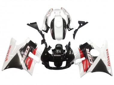 Custom 1991-1994 Honda CBR600 F2 Motorcycle Fairings - White Red Glossy Black