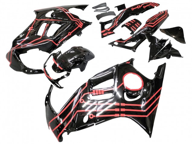 1997-1998 Honda CBR600 F3 Motorcycle Fairing Kits - Red Glossy Black