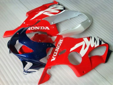 Custom 1999-2000 Honda CBR600 F4 Motorcycle Fairings - White Red Dark Blue