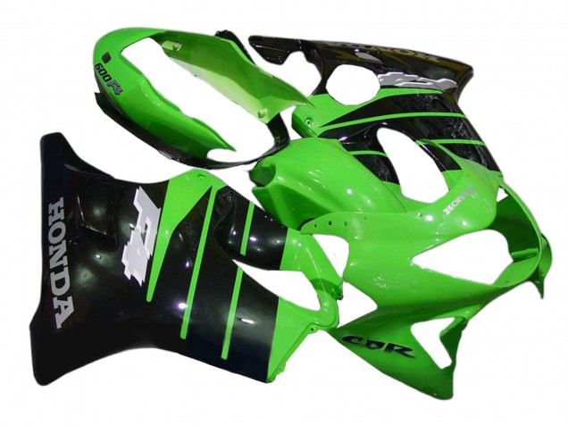 1999-2000 Honda CBR600 F4 Motorcycle Fairings - Green Glossy Black
