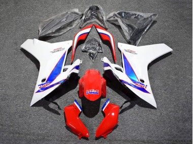 Custom 2011-2013 Honda CBR600F Motorcycle Fairing - White Red Blue HRC