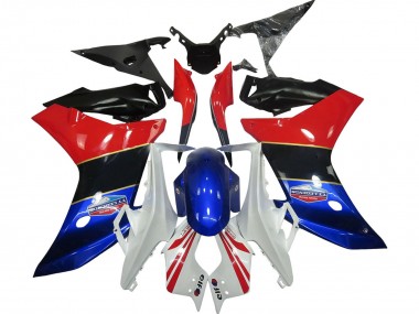 Custom 2011-2013 Honda CBR600F Motorcycle Fairings - White Red Blue Glossy Black