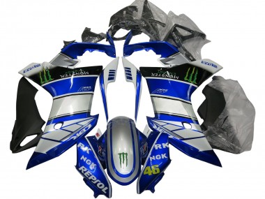 Custom 2011-2013 Honda CBR600F Motorcycle Fairings - Silver Blue Glossy Black Green Repsol Monster