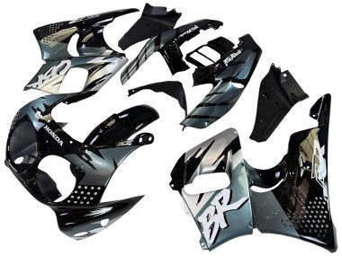 Custom 1992-1993 Honda CBR900RR 893 Motorcycle Fairings - Silver Glossy Black