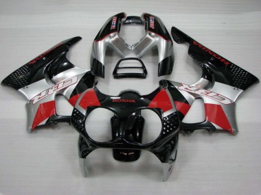 Custom 1992-1993 Honda CBR900RR 893 Motorcycle Fairings - Silver Red Glossy Black