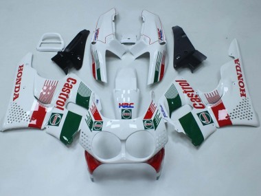 Custom 1992-1993 Honda CBR900RR 893 Motorcycle Fairings - White Red Green Castrol HRC