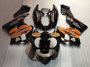 Custom 1992-1993 Honda CBR900RR 893 Motorcycle Fairings - Glossy Black Orange Hm Plant