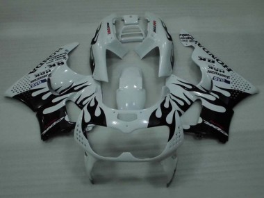 Custom 1994-1995 Honda CBR900RR 893 Motorcycle Fairings - White Glossy Black Flame